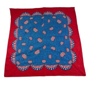 Vintage Springs Industries Bandana Red White Blue Hearts Patriotic RN15582 USA
